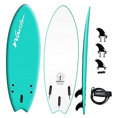 Foam surfboard turquoise - -foam,
