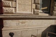 Photo A3 View of Sherlock Holmes graffiti on the wall of St. Bartholomew c2017