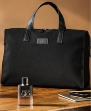 NWT {Giorgio Armani} Parfums Code Duffle Black Hand Bag Gym Weekender Travel Bag