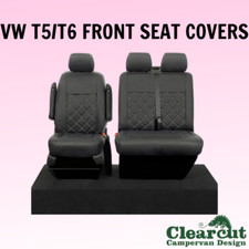 Campervan Seat Covers T5/T6 Seat Covers Single & Double Black Leatherette