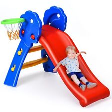 Toddler Folding Slide Indoor Outdoor 2-Step Kids Play Slide And Climber