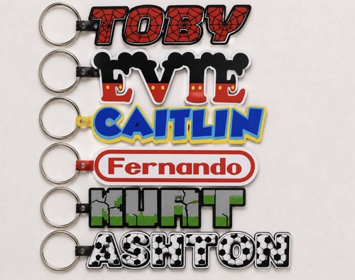 Personalised name keyring