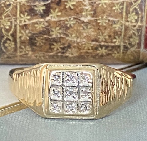 Gents 9ct gold - gents, diamond