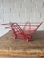 Vintage Red Wire Fruit Basket