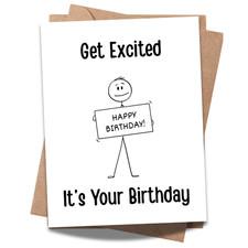 Funny Stick Man Birthday Card