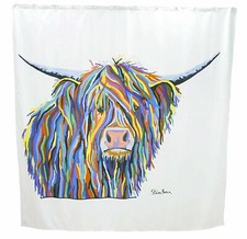 Croydex Textile Bath Shower Curtain Angus McCoo Animal 180cm x 180cm 