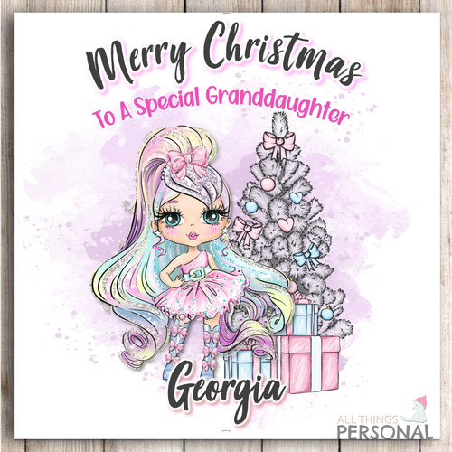 Little girls christmas card - christmas,