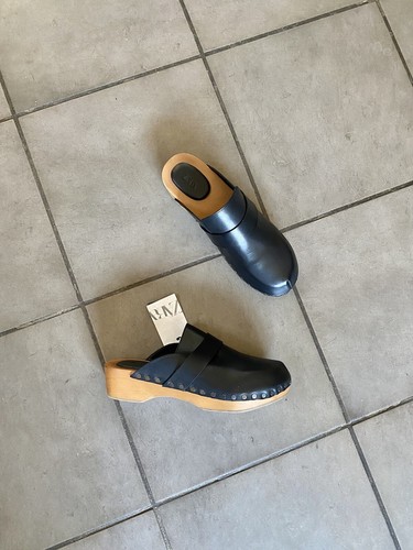 Zara black studded clogs - zara,