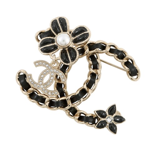 Chanel logo brooch gold - cc,