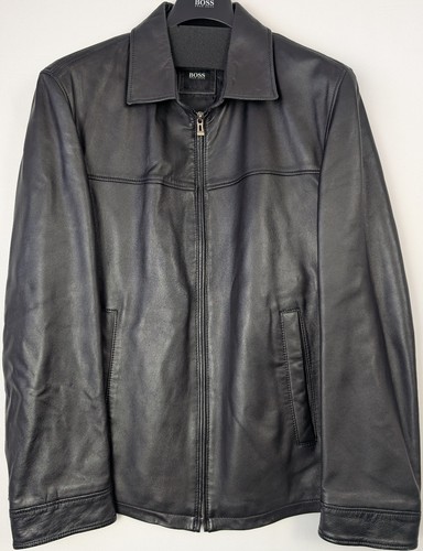 Hugo boss leather jacket - leather,