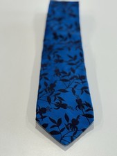Duchamp London Silk Tie Blue Floral Made in England Luxury Men’s Brand New
