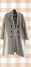 New Look Women's Coat Size 18 Grey And White Oversized With Pockets