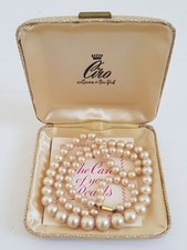 Vintage Ciro Graduated Pearl Necklace 9ct Gold Clasp 18.5ins length