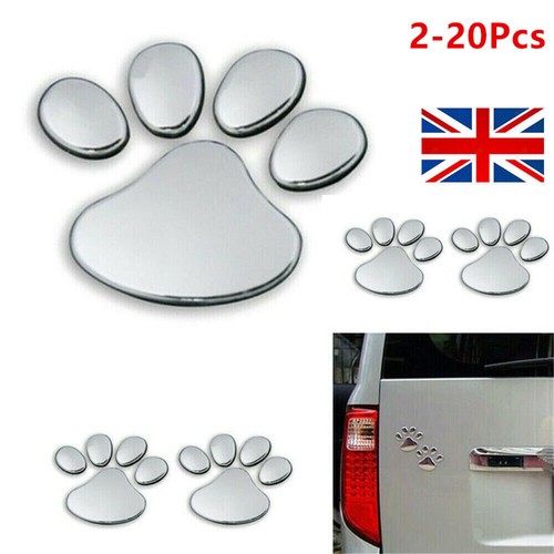 Paw print chrome metallic - chrome,
