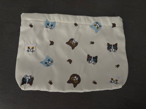 White zip makeup bag with - makeup,