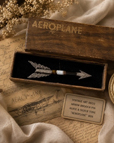 Vintage art deco arrow brooch - art,