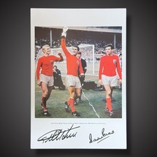 Signed Sir Geoff Hurst &Martin Peters Celebrating  The World Cup 1966 £25 16X23