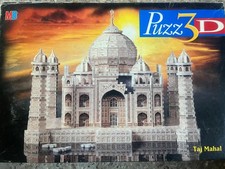 Puzz 3D MB Games Taj Mahal 1077 Pieces 3D Foam Jigsaw Puzzle Vintage Hasbro 1997