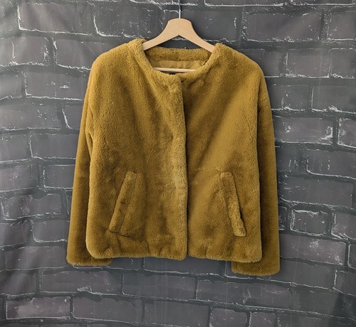 Zara faux fur jacket - , mustard