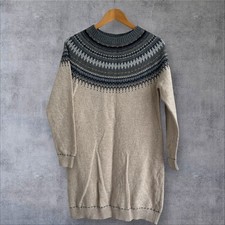 FatFace Women's Midi Dress UK 14 Wool Mix Fairisle Jumper Dress C4