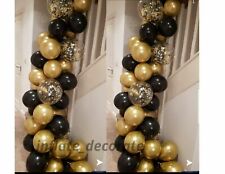 100 Balloons Gold Black Arch