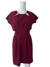 SELECT Dress Size Small 10 Burgundy Red Chifon Cap Sleeve Womens NEW EU38 RRP£17