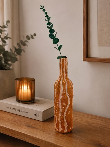 Handmade sculpted amber orange - handmade,