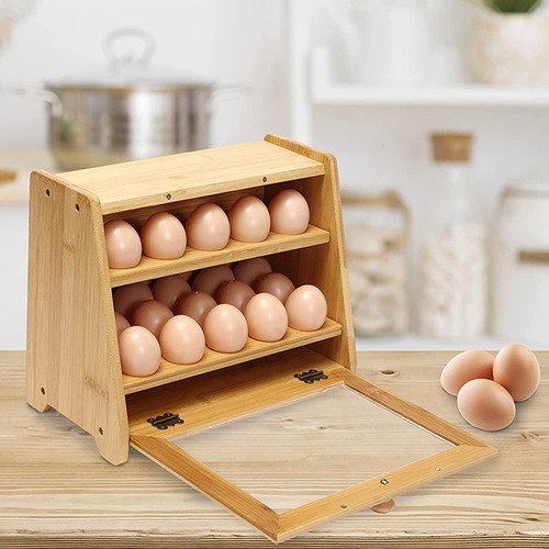 Dual layer wooden egg holder - dual-layer,