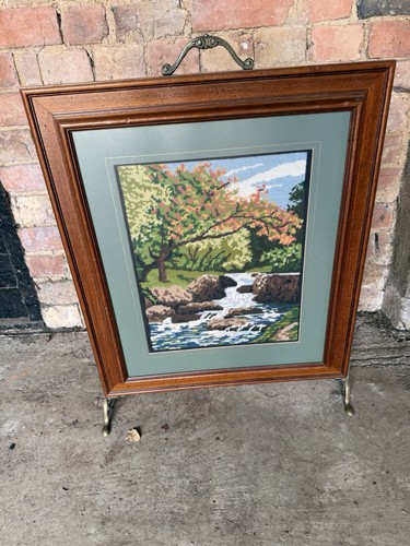 Hand embroidered tapestry - embroidered, fire