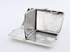 ANTIQUE ART DECO SOLID STERLING SILVER MINAUDIERE CIGARETTE CARD CASE C.1920