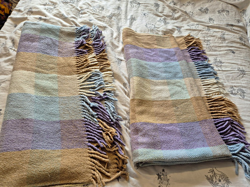 Vintage pastel plaid throw - pastel,