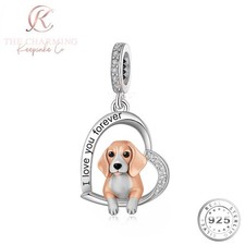 Beagle Dog Charm Genuine 925