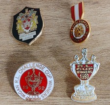 4 - 1990s WIGAN RUGBY LEAGUE PIN BADGE VERY RARE 