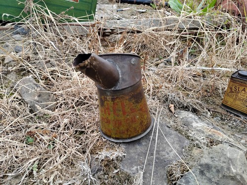Vintage oil jug pourer pint - vintage,
