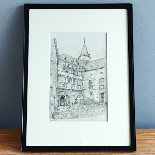 Original framed pencil drawing - original,