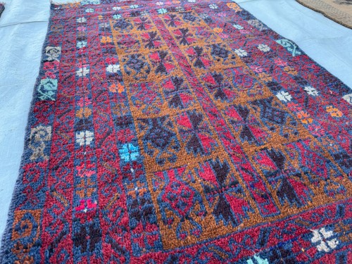 Hand knotted afghan - hand, tribal