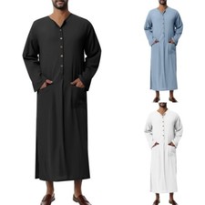 Mens Kaftan Thobe Crew Neck
