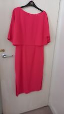 adrianna papell dress size 12, coral, below knee, batwing sleeves, wedding