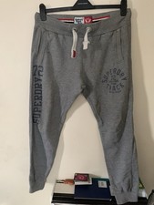 Men’s Superdry Track And Field Jogging Bottoms Grey Size M