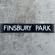 Vintage 1930’s London Underground tube destination sign Finsbury Park/ Euston