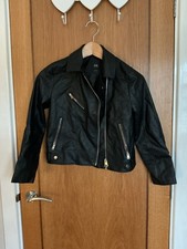 River Island Girls Leather Jacket 9/10 Yrs