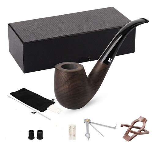 Ebony wooden tobacco pipe - ebony,