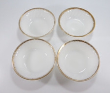 Milk Glass Gold Rim Vintage Fire King Anchor Hocking Dessert Bowls Christmas
