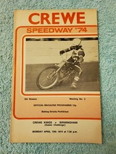 CREWE SPEEDWAY 1974 OFFICIAL