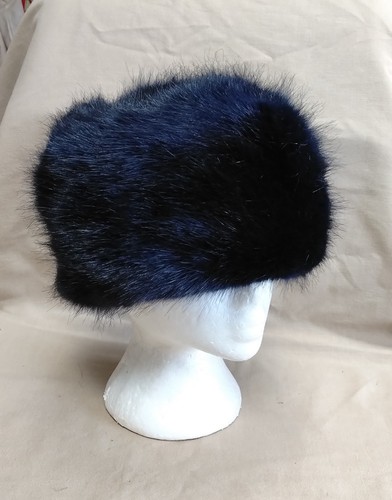 Navy blue faux - fur, ushanka