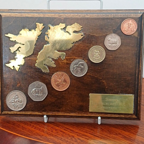 Falkland islands map coin - map, &