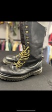 DR Martens Aleina Size 6 tall combat 14 eyelet boots floral fold over top Rare