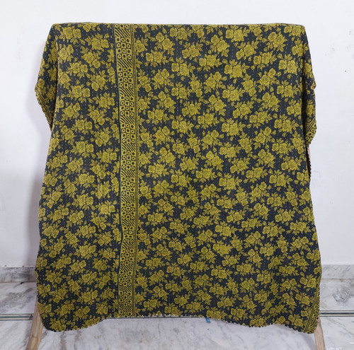 Vintage kantha cotton green - vintage,