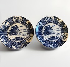 BEAUTIFUL PAIR OF LARGE  VINTAGE OLD WILLOW” MEAT PLATES PLATTERS CHARGERS 12” 