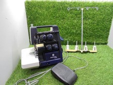 535D  Huskylock Overlocker POWERS ON RUNS + PEDAL SPARES REPAIRS AS IS PARTS #